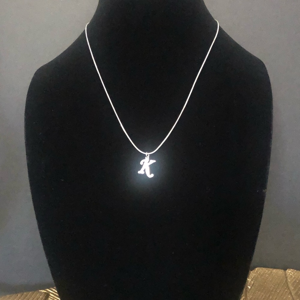 Stainless Steel Silver Letter Personalized Name Initial Charm Pendant Necklace